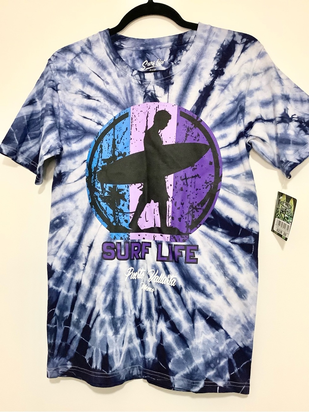 NEW Surf Life Tie-Dye Puerto Vallarta Mexico Graphic Tee Shirt Unisex Sz. S